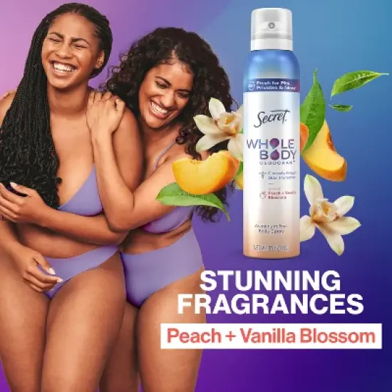 Secret Whole Body Aluminum Free Deodorant Spray - Trial Size - Peach & Vanilla - 1oz image {7}