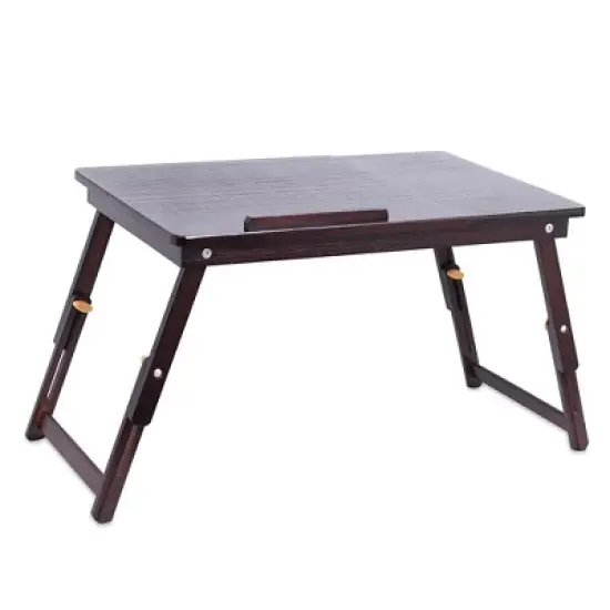 BirdRock Home Bamboo Laptop Lap Tray with Adjustable Legs - Walnut image {4}