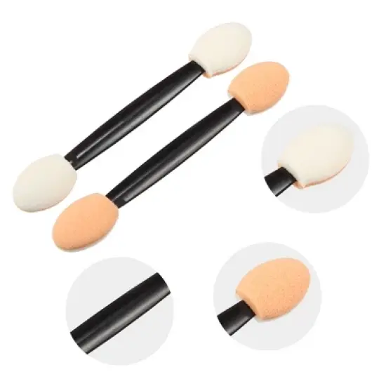 Unique Bargains Dual Sides Sponge Short  Brushes EyeShadow Applicators Black 50PCS image {2}