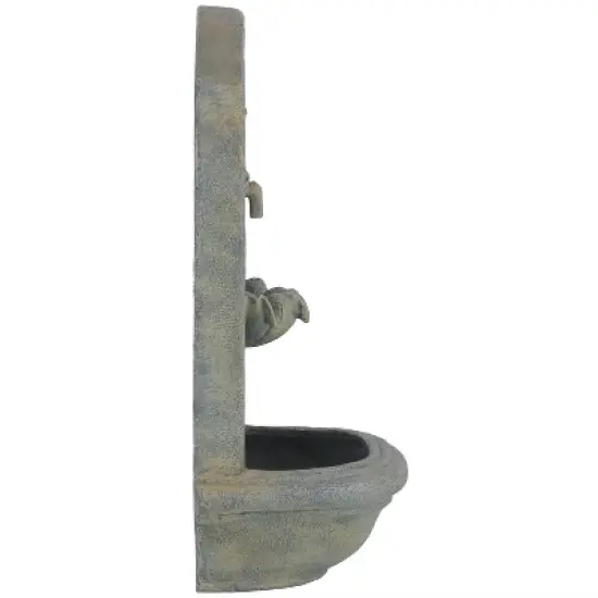 Sunnydaze 27"H Solar Only Polystone Seaside Outdoor Wall-Mount Water Fountain image {7}