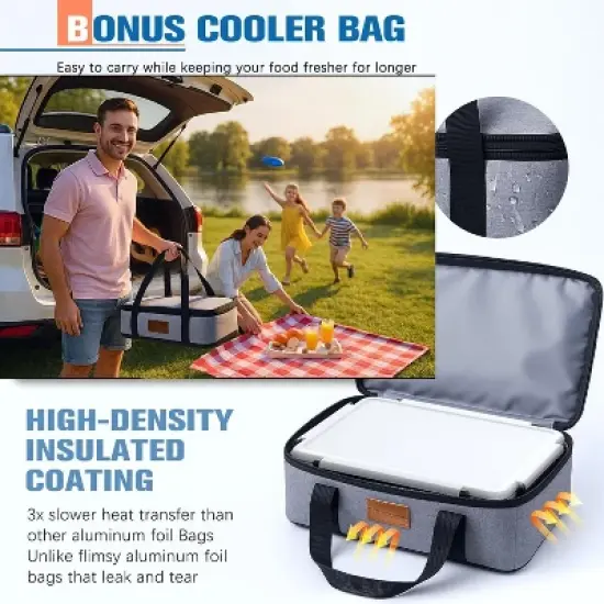 Tendware Chilled Portable Snackle Box Container  Insulated Bag 12 Compartment Divided Serving Tray Summer Beach Essentials Charcuterie Road Trip image {6}