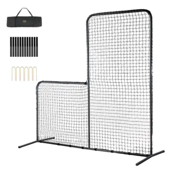 VEVOR L Screen Baseball for Batting Cage, 7x7 ft Baseball Softball Safety Screen, Body Protector Portable Batting Screen image {8}