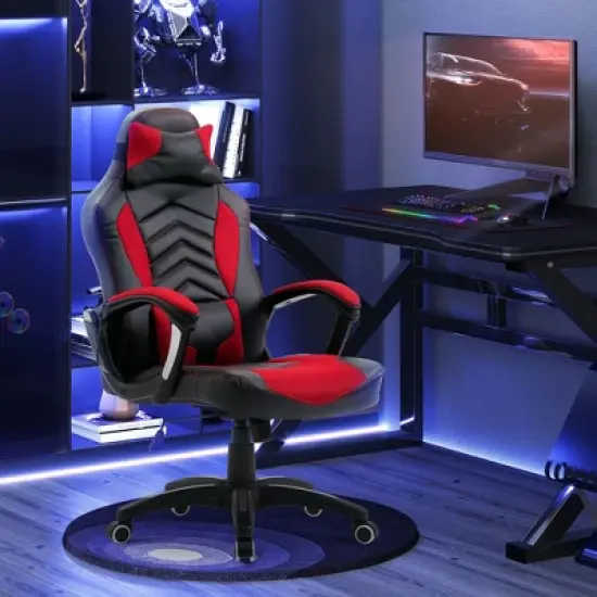 NicBex Adjustable Office Chair Modern PU Leather Ergonomic Massage Chair Gaming Chair with 6 Vibration Points, Heating Function for Office, Study image {5}