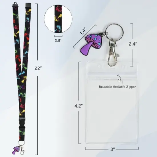 3-Pack Magic Mushroom ID Badges and Holders with Clear Plastic ID Lanyards image {3}