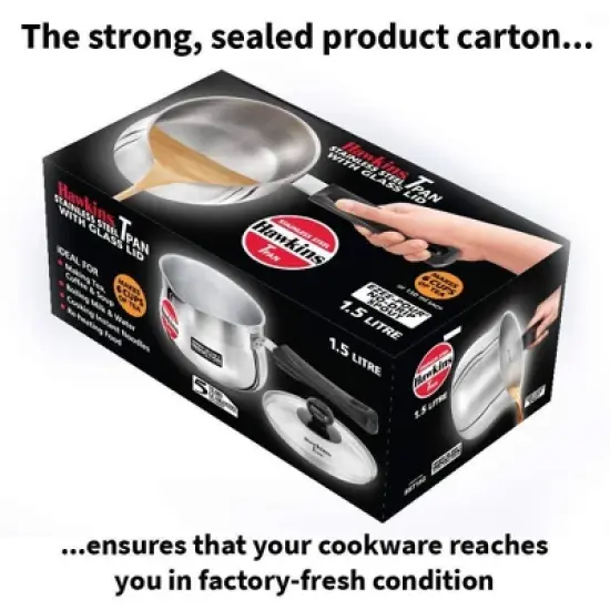 Hawkins 1.5L Stainless Steel Sauce Pan with Glass Lid: Induction & Gas Compatible, Hand Wash, 1 Year Warranty image {5}