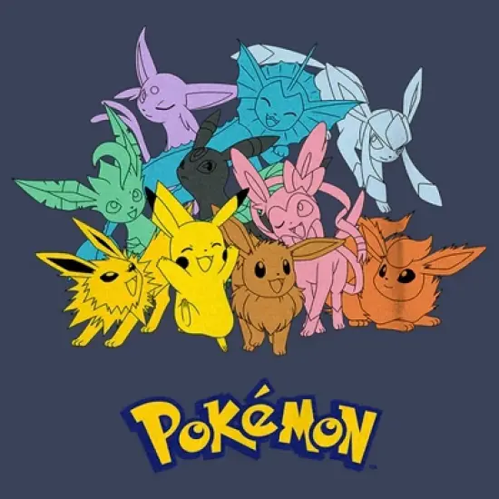 Boy's Pokemon Pikachu and Eeveelutions Logo T-Shirt image {1}