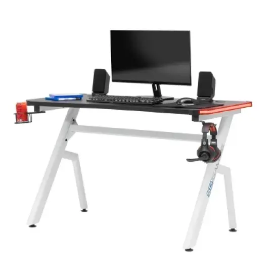 Icon PC Gaming Desk with Built-in Charging Station and LED Lights Black - SD Gaming image {22}