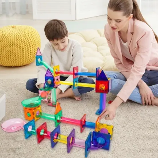 PicassoTiles&reg; Magnetic Marble Run, 71 Pieces image {5}