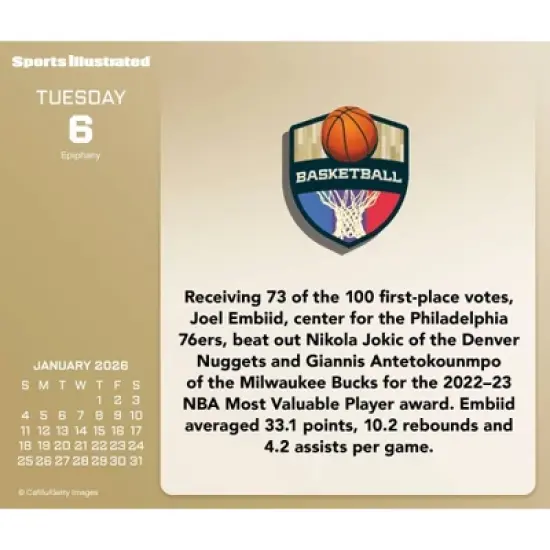 Trends International 2026 Sports Illustrated Sports Dayata Time 6.12"x5.37" Box Calendar image {3}