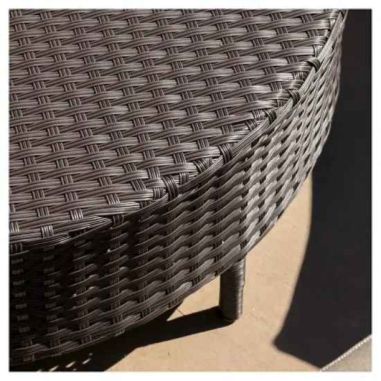 Newton 5pc Wicker Patio Lounge Set- Brown - Christopher Knight Home image {2}