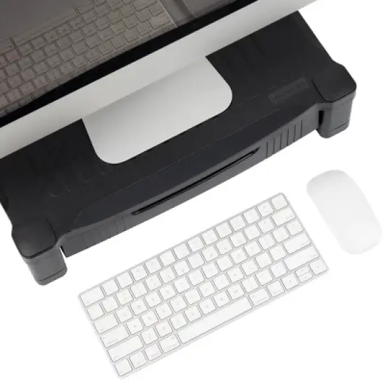 4" Plastic Monitor Stand with Drawer Black - Mind Reader image {3}