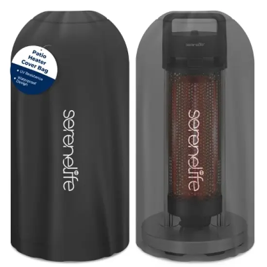 SereneLife Heavy-Duty Patio Heater Cover Bag for Model SLOHT24 - UV-Resistant and Waterproof - Black image {6}