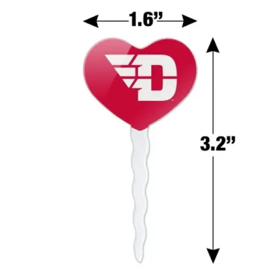 NCAA University of Dayton Flyers Logo Heart Love Cupcake Picks Toppers Decoration Set of 6 image {5}