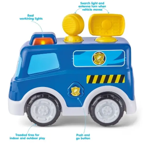 Kidoozie Talk & Roll R/C Police Van, Remote Control Toy Vehicle with Lights and Sounds for Toddlers 2 years and older image {1}