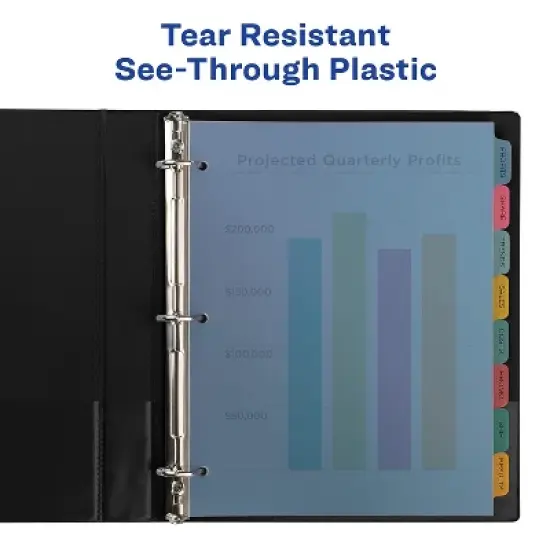 Avery Index Maker Print & Apply Clear Label Plastic Dividers 5-Tab Letter 11452 image {5}