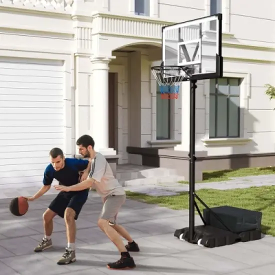 Costway Basketball Hoop Outdoor System with 45 Inch Shatterproof PC Backboard Wheels image {1}