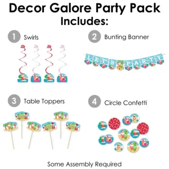 Big Dot of Happiness Tropical Christmas - Beach Santa Holiday Party Supplies Decoration Kit - Decor Galore Party Pack - 51 Pieces image {1}