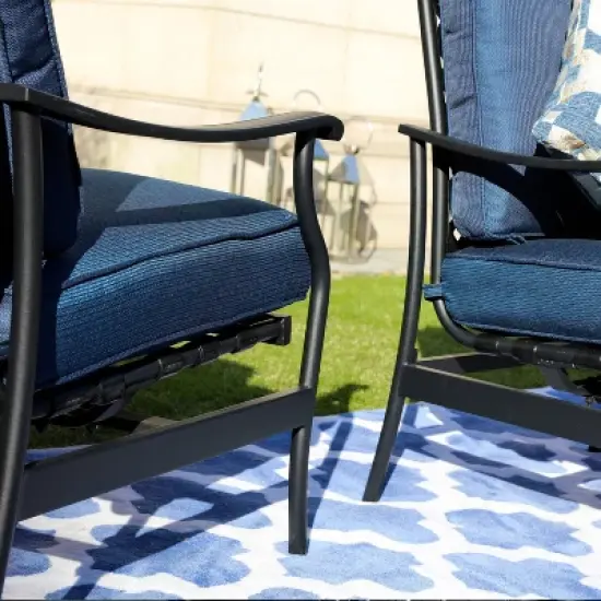 2pc Steel Outdoor Patio Accent Chairs - Lokatse
 image {13}