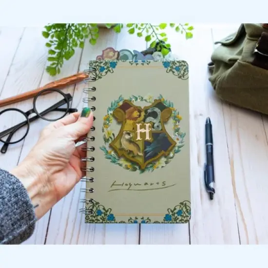 Silver Buffalo Harry Potter Hogwarts Houses 5-Tab Spiral Notebook With 75 Sheets | 5 x 8 Inches image {3}