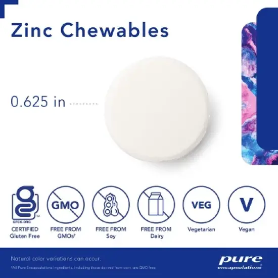 Pure Encapsulations Zinc Chewables - for Immune System Support, Growth and Development, and Wound Healing - 100 Chewable Tablets - Natural Orange image {2}