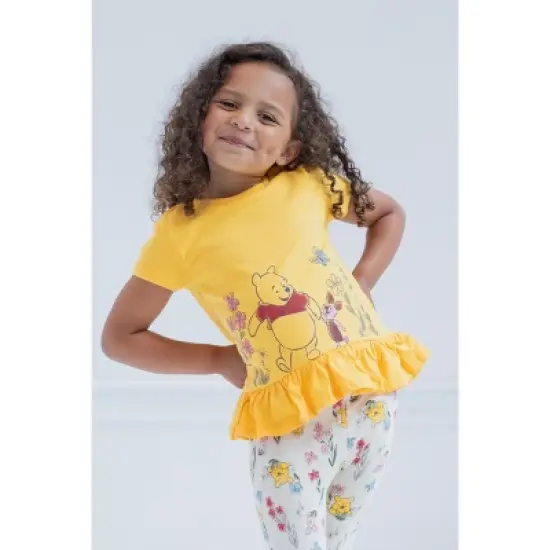 Disney Winnie the Pooh Piglet Peplum T-Shirt and Leggings Outfit Set Newborn to Toddler image {2}