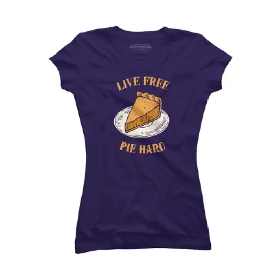 Junior's Design By Humans Live Free Pumpkin Pie Hard By dumbshirts T-Shirt image {5}