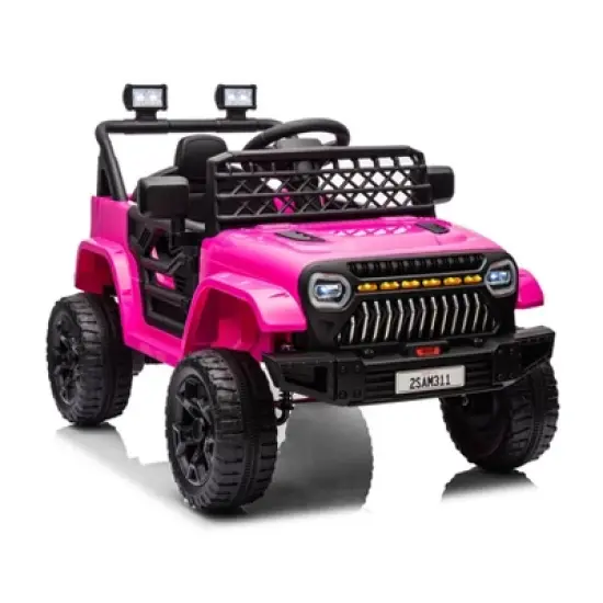 12V Ride On Car for Kids, Electric Vehicle Toddles, Battery Powered Truck Car Toy with RC, LED, Music, 4-Wheel Suspension image {10}