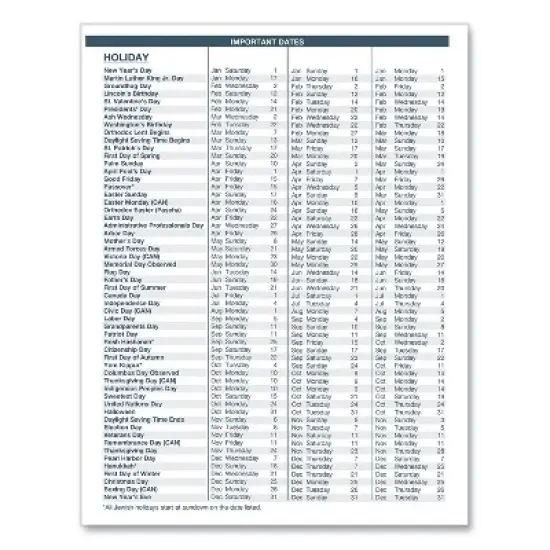 14-Month Recycled Ruled Monthly Planner, 11 x 8.5, Blue Cover, 14-Month: Dec 2025 to Jan 2027 image {2}
