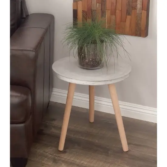 Wood Fiber Clay Patio Accent Table - Olivia & May image {2}