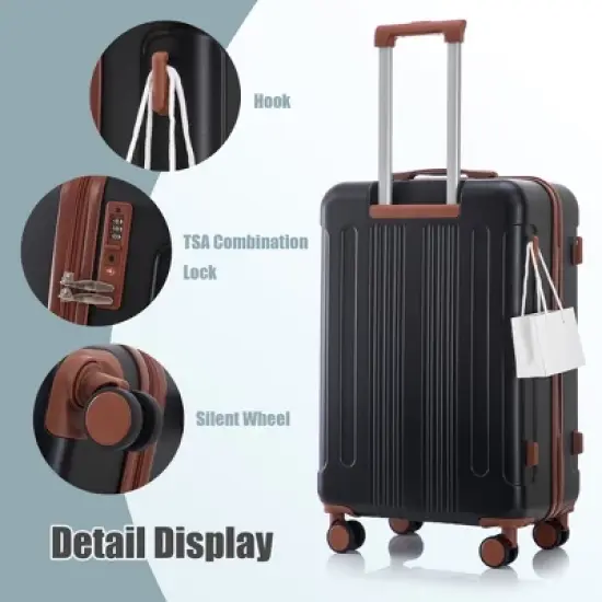 20"/24"/28" 3 pcs/set in ABS Spinner Wheel Luggage, Carry on Suitcase, Durable & Waterproof, Matching Color, TSA Combination Lock image {6}
