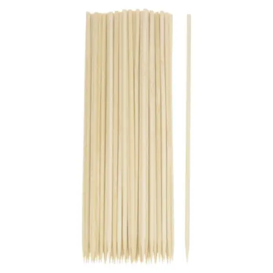 Unique Bargains Bamboo Barbecue Skewers Sticks Natural Wooden Cocktail Picks 100 Pcs image {5}
