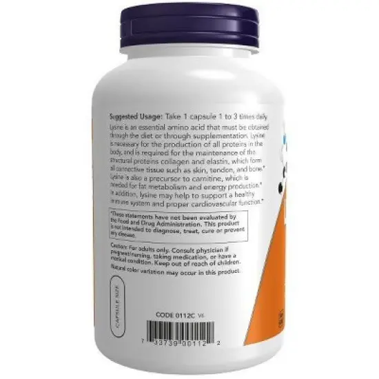 Lysine 500mg by Now Foods  -  250 Capsule image {2}