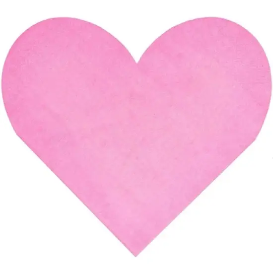 Blue Panda 50-Pack Hot Pink Heart Shaped Disposable Cocktail Paper Napkins for Valentines Party Supplies image {2}
