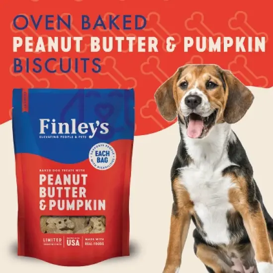 Finley's All Natural Peanut Butter & Pumpkin Flavor Dog Treat Crunchy Biscuits image {7}