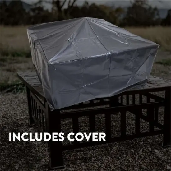 GasOne 32-inch Outdoor Metal Fire Pit for Patio with Fireplace Screen &ndash; Elegant and Modern Fire Pit Table for Camping, Heating, Bonfire, Picnics image {4}