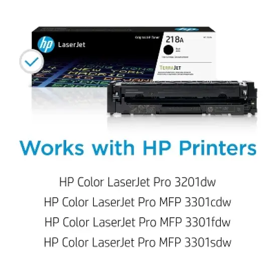 HP 218A Black Standard Yield Toner Cartridge Prints Up to 1300 Pages (W2180A) image {1}