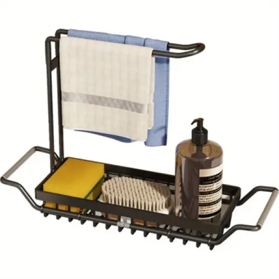 Large black sink pull-out basket, suitable for kitchen sinks,sturdy and durable image {6}