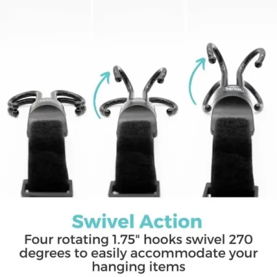 Toddleroo by North States Super Swivel Hooks for Car or Stroller - 2pk - Black image {3}