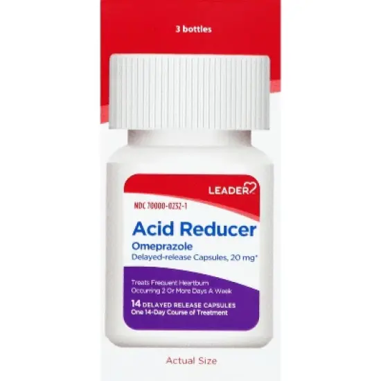 Leader 20 mg 24 Hour Omeprazole 3 - 14 Capsule Bottles image {4}