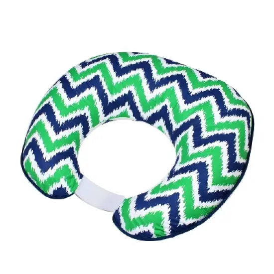 Bacati - 3 pc Chevron/Dots Navy Green Hugster Feeding & Infant Support Nursing Pillow with 2 removable zippered covers image {7}