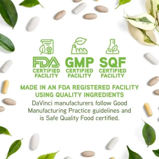 DaVinci Labs TRI-MAG 300 - Mg Supplement with Mg Glycinate, Malate & Taurate - Supports Heart, and More* - Vegetarian - Gluten-Free - 120 Caps image {5}