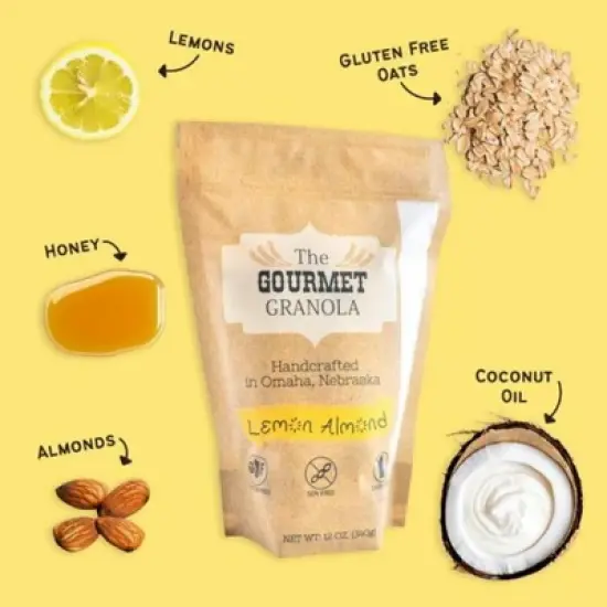 The Gourmet Granola 12 oz Lemon Almond Granola Gluten, Soy, & Dairy Free - Pack of 2 image {3}