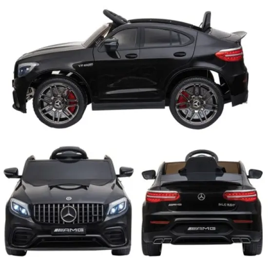 Aosom 12V Ride On Toy Car for Kids with Remote Control, Mercedes Benz AMG GLC63S Coupe, 2 Speed, with Music, Electric Light, Black image {6}