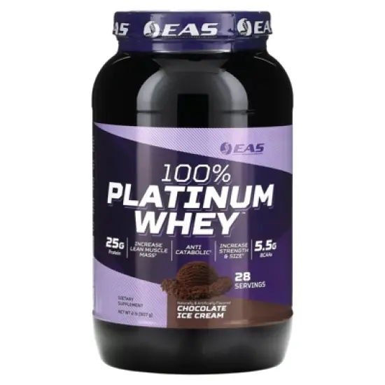 EAS 100% Platinum Whey, Chocolate Ice Cream , 2 lb (907 g) image {4}