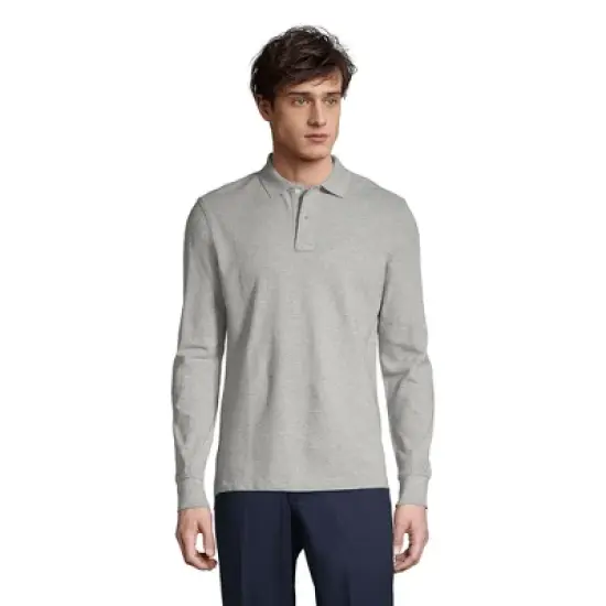 School Uniform Young Men's Long Sleeve Mesh Polo Shirt image {1}