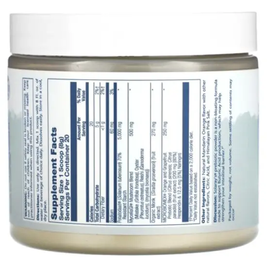 Solaray Mycrobiome Prebiotic Powder, Natural Citrus, 5.64 oz (160 g) image {1}