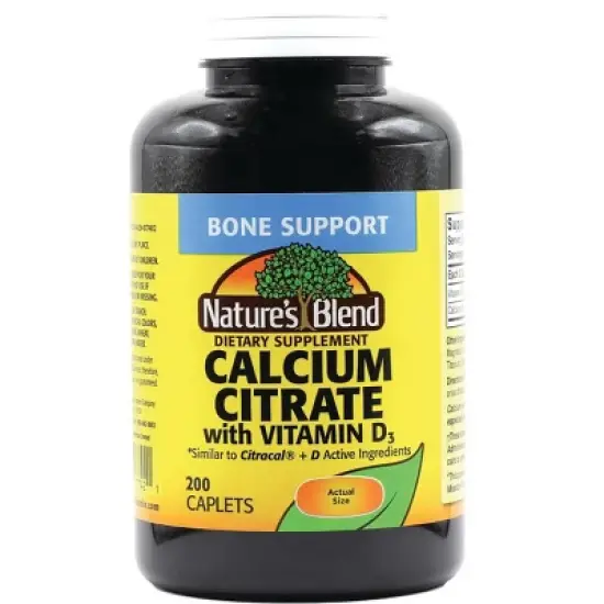 Nature's Blend Calcium Citrate with Vitamin D3 200 Caplet image {2}