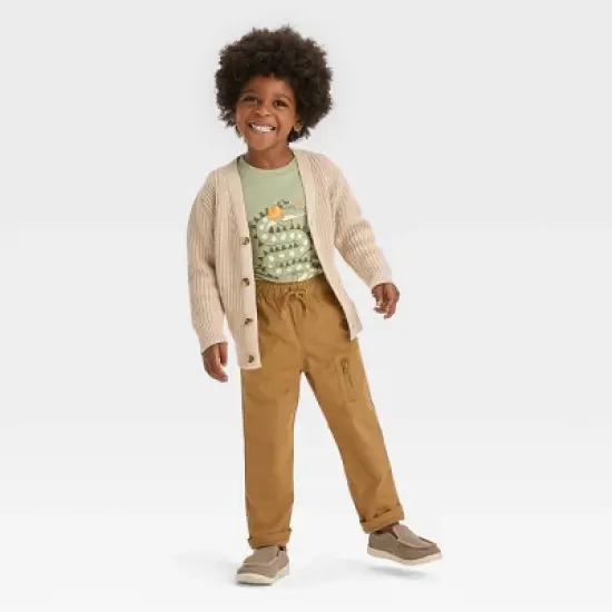 Toddler Boys' Jersey Lined Straight Fit Pull-On Woven Pants - Cat & Jack&trade; image {2}