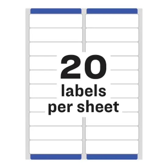 Avery Easy Peel Printable Address Labels with Sure Feed, 1" x 4", White, 2,000 Blank Mailing Labels for Laser Printers (5161) image {3}