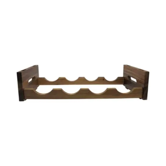 Kalmar Home  Solid Acacia 4 Bottle Stackable Wine Rack image {4}